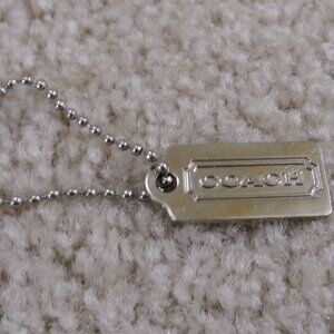 Coach small Silver Hang tag Bag charm keychain